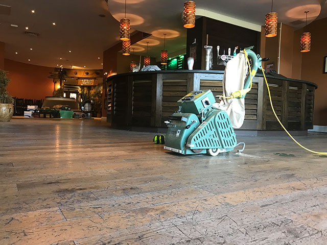 Chessington Resort Hotel floor restoration - before