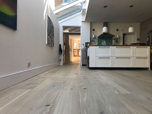 oak floor sanded and finished Weybridge